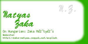 matyas zaka business card